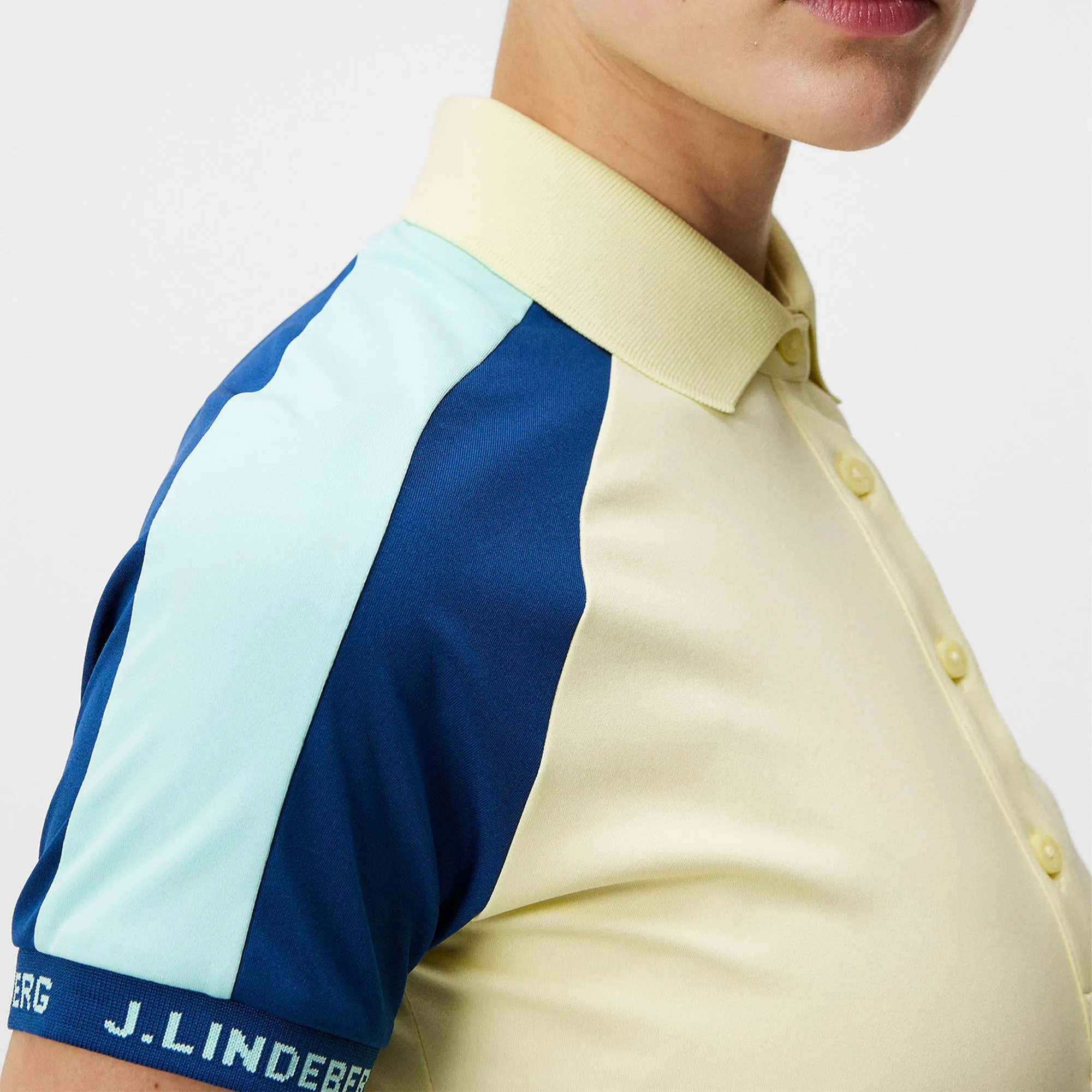 J Lindeberg Perinne Ladies Golf Polo Shirt Wax Yellow