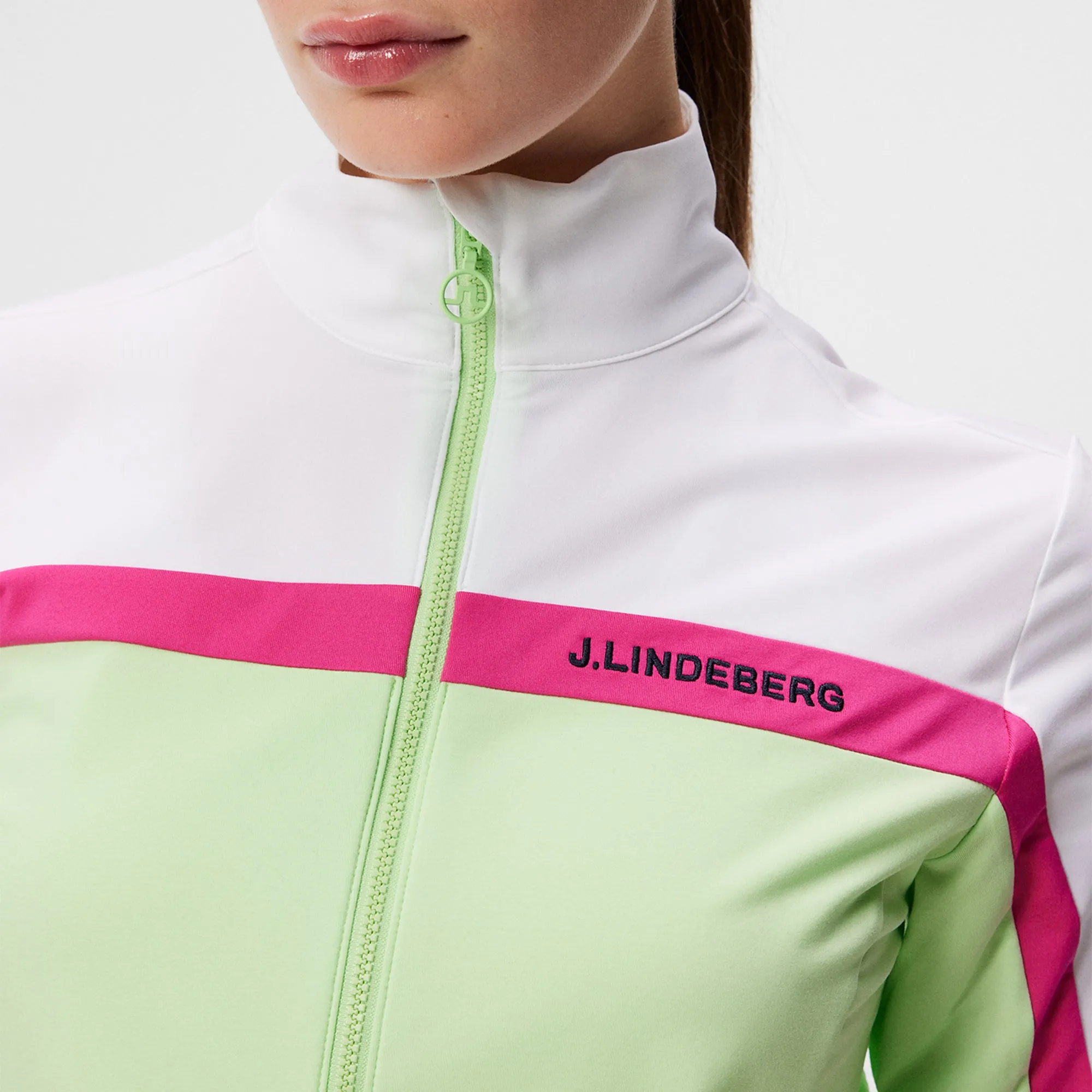 J Lindeberg Seasonal Janice Ladies Golf Mid Layer Paradise Green