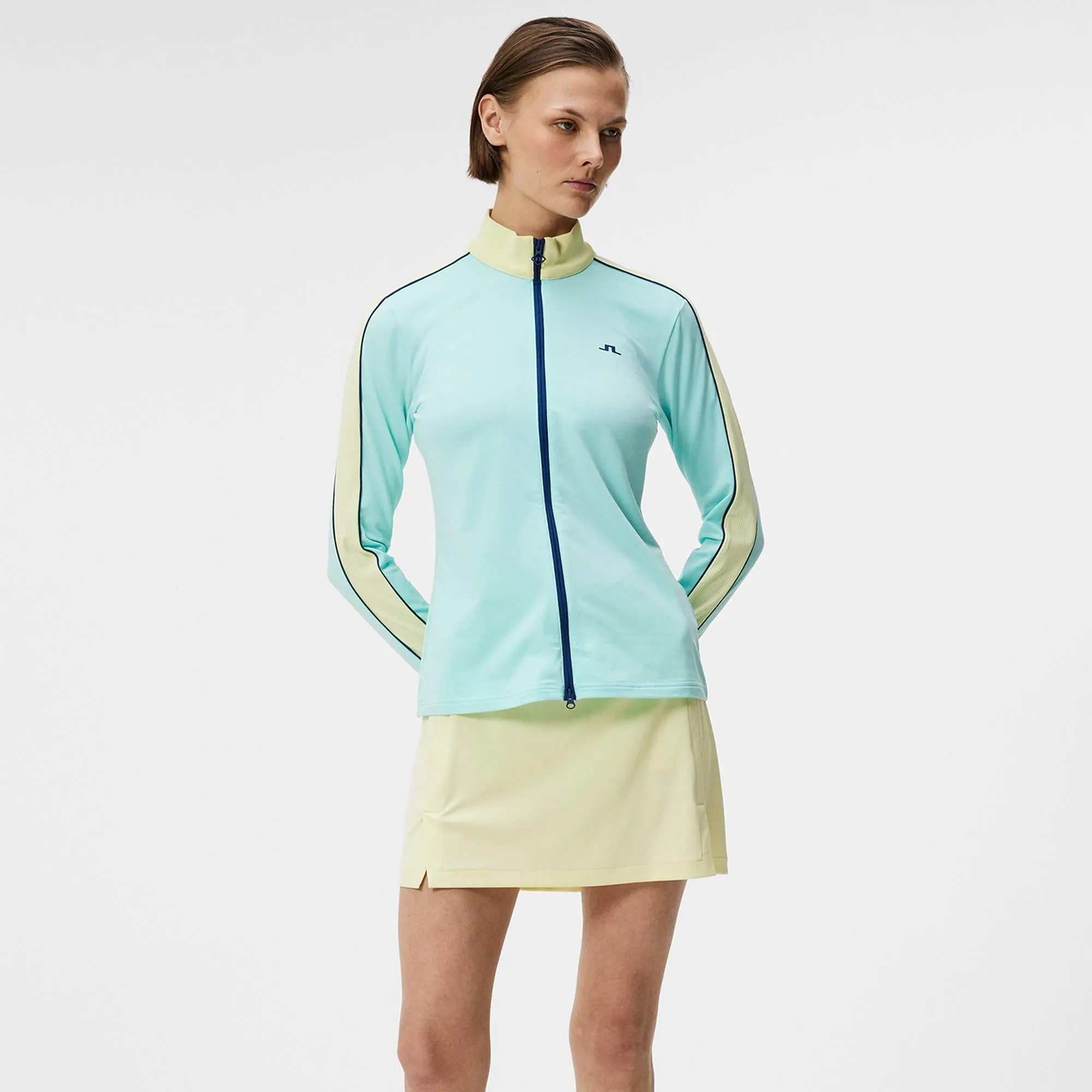 J Lindeberg Tamara Ladies Golf Mid Layer Aruba Blue