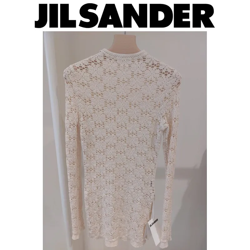 Jil Sander  |Crew Neck Flower Patterns Casual Style Long Sleeves