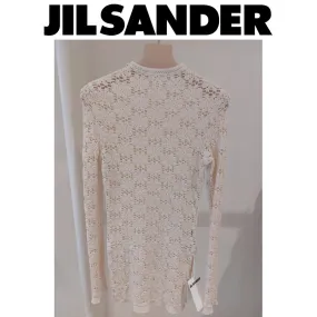 Jil Sander  |Crew Neck Flower Patterns Casual Style Long Sleeves