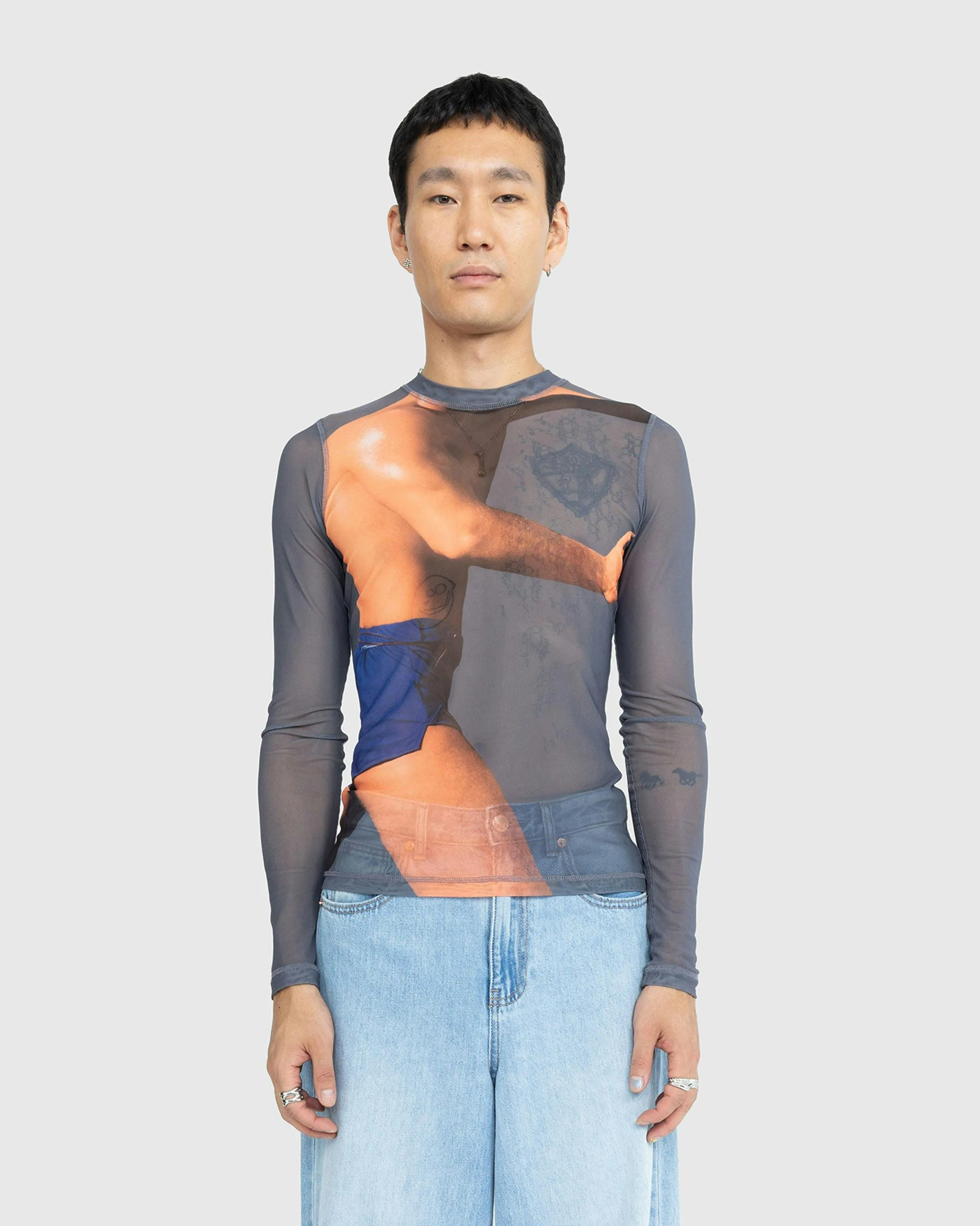 J.W. Anderson – Printed Long-Sleeve Top Charcoal | Highsnobiety Shop