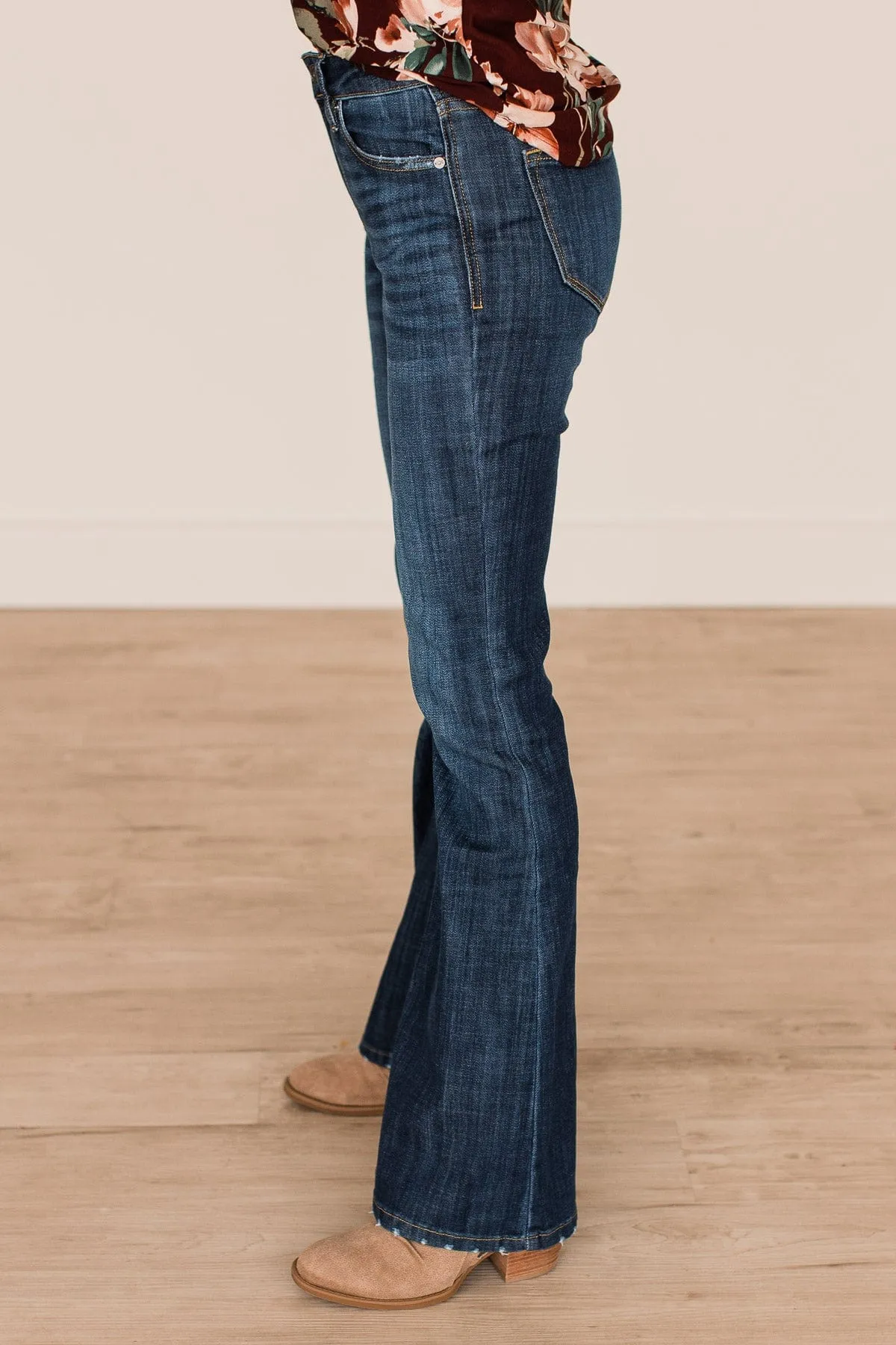 KanCan Petite Flare Jeans- Josephine Wash