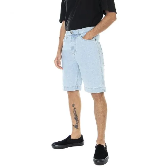 Karl Kani Mens Og Rinse Light Blue Denim Jeans Shorts