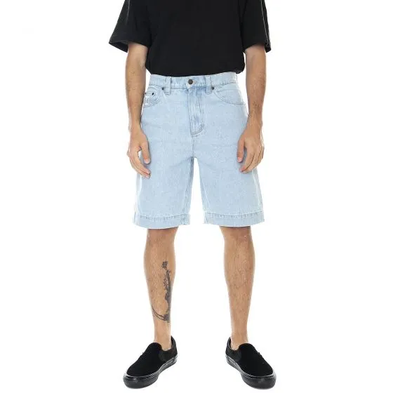 Karl Kani Mens Og Rinse Light Blue Denim Jeans Shorts