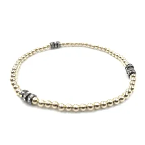 Karma 14k Gold Filled Triple Glitter Bead Bracelet