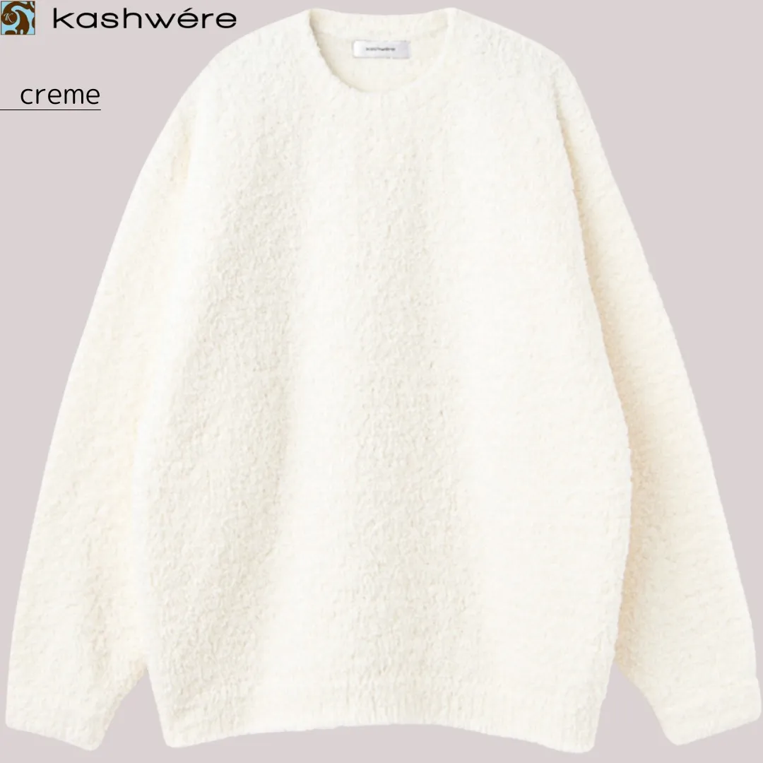 kashwere  |U-Neck Long Sleeves Plain V-neck & Crew neck