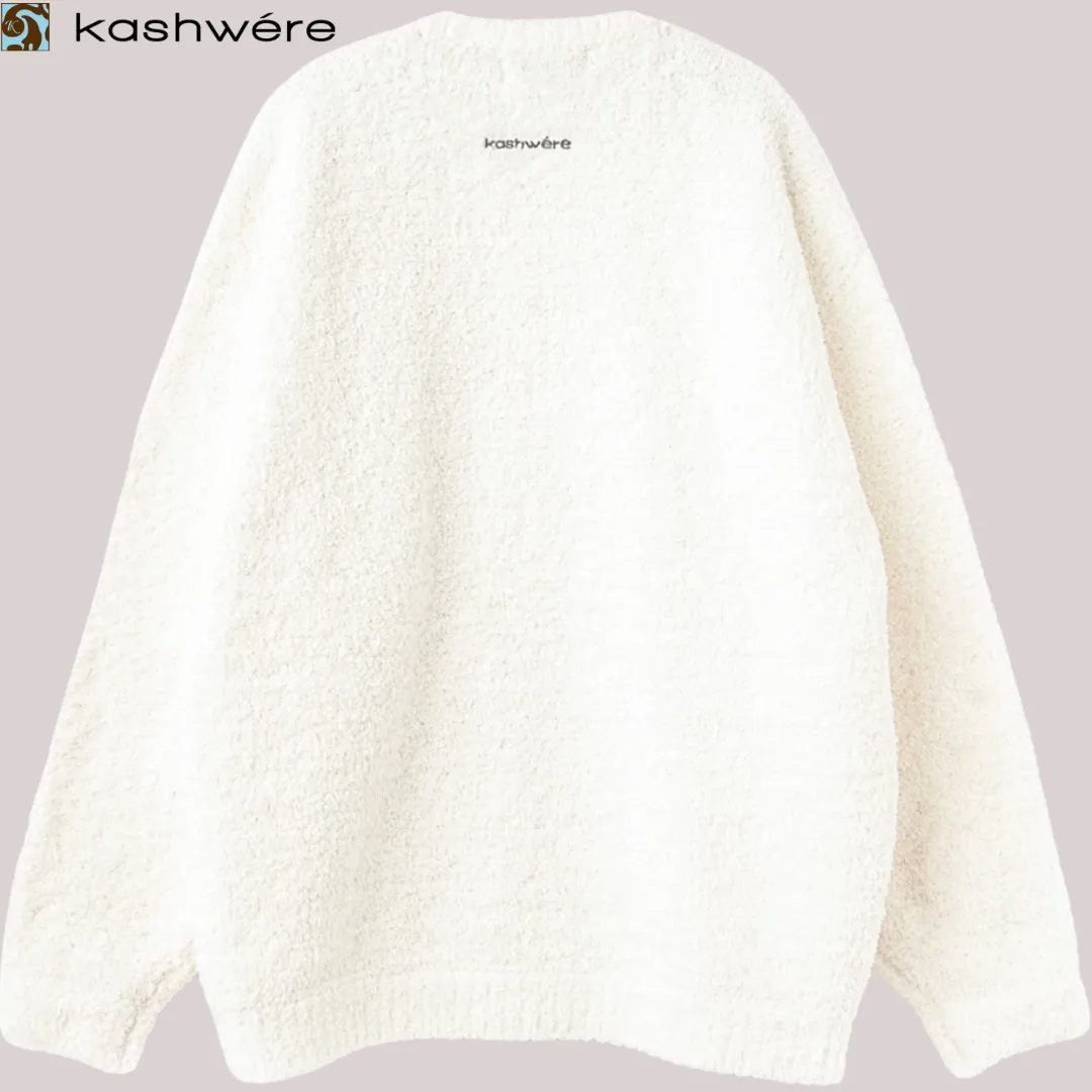 kashwere  |U-Neck Long Sleeves Plain V-neck & Crew neck