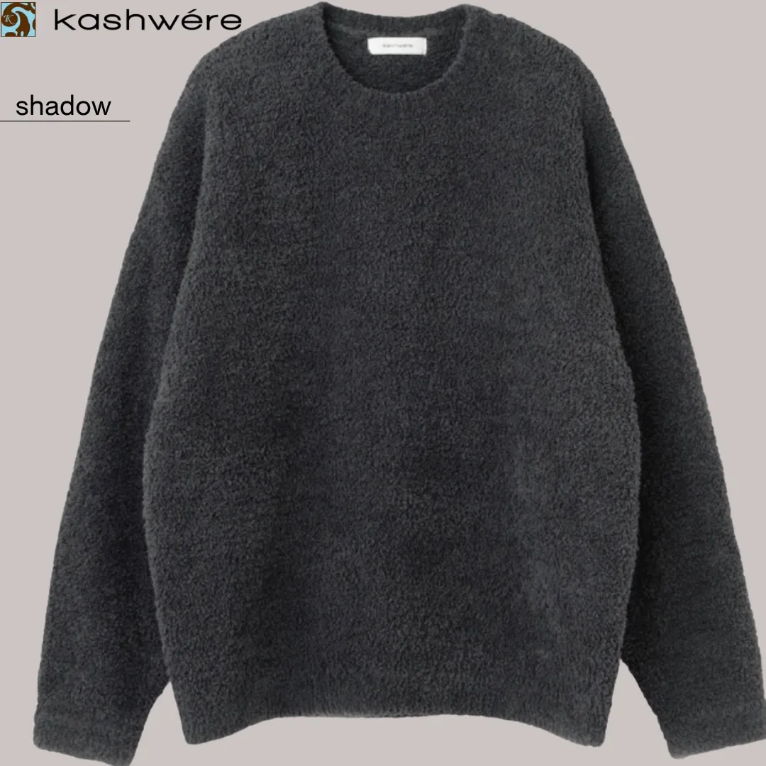 kashwere  |U-Neck Long Sleeves Plain V-neck & Crew neck