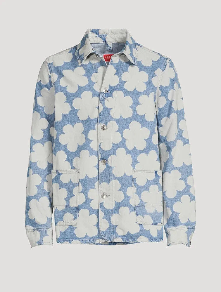 KENZO Denim Workwear Jacket Hana Dot Print