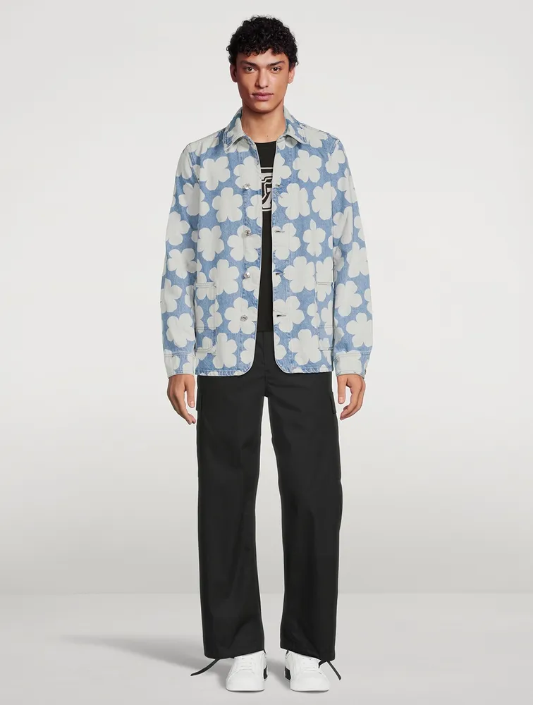 KENZO Denim Workwear Jacket Hana Dot Print