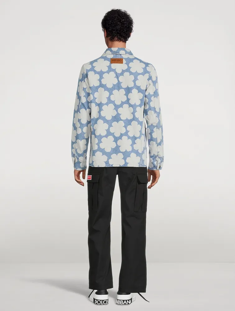 KENZO Denim Workwear Jacket Hana Dot Print