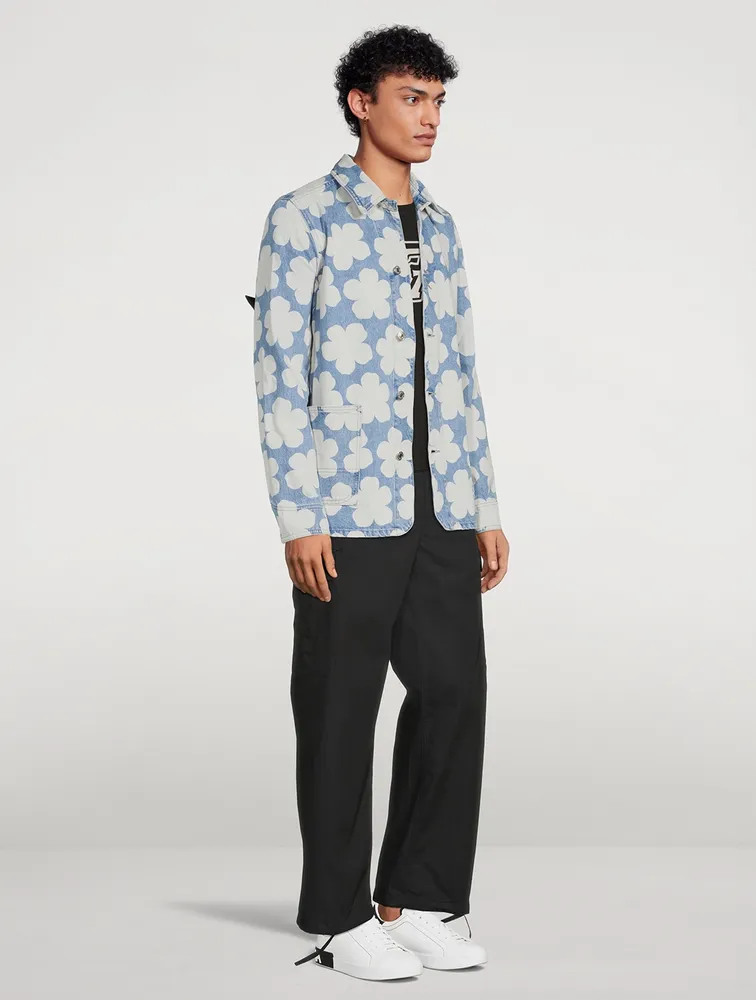 KENZO Denim Workwear Jacket Hana Dot Print