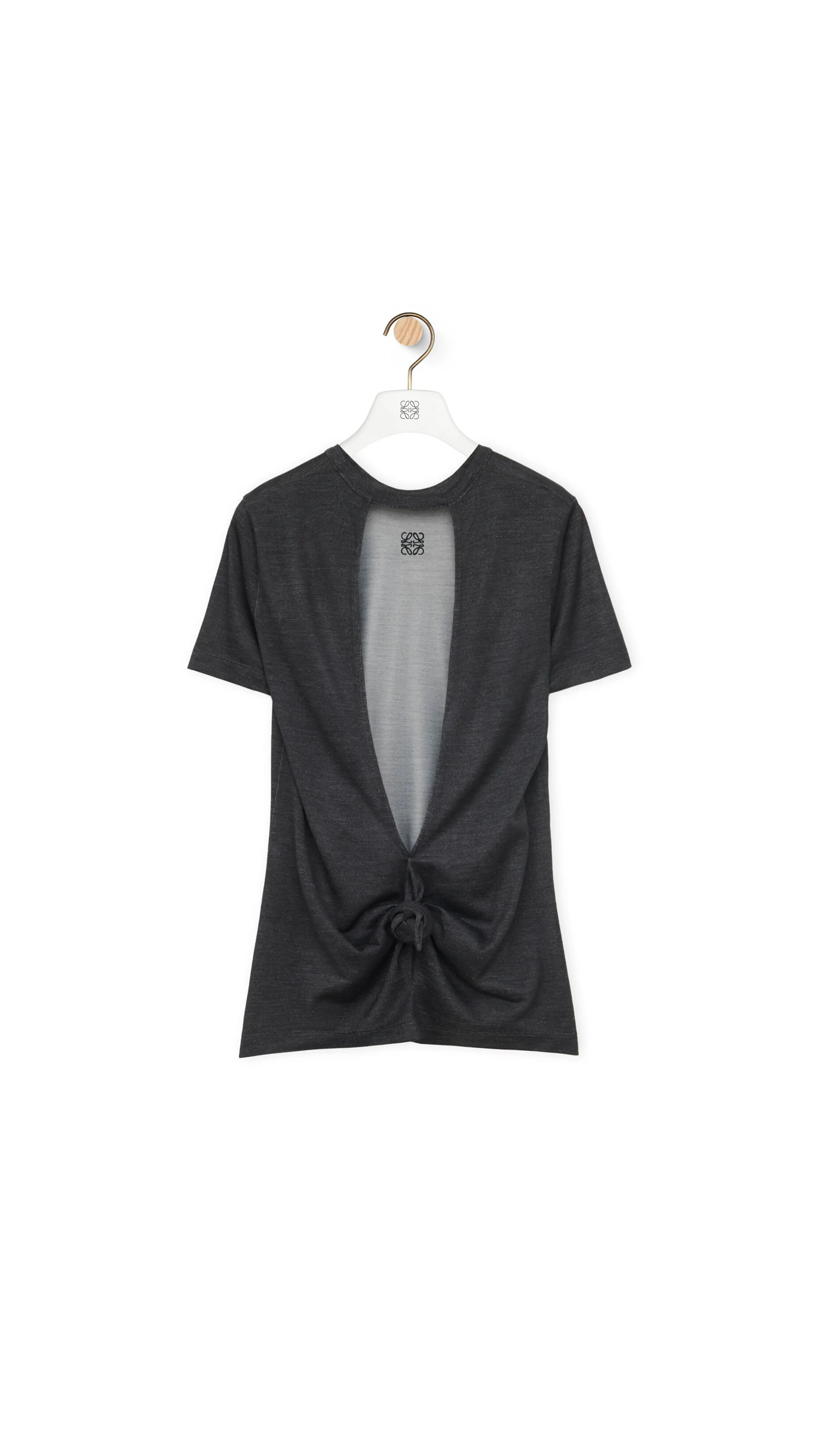 Knot Top in Silk and Viscose - Charcoal