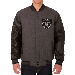 Las Vegas Raiders Varsity Black and Charcoal Jacket