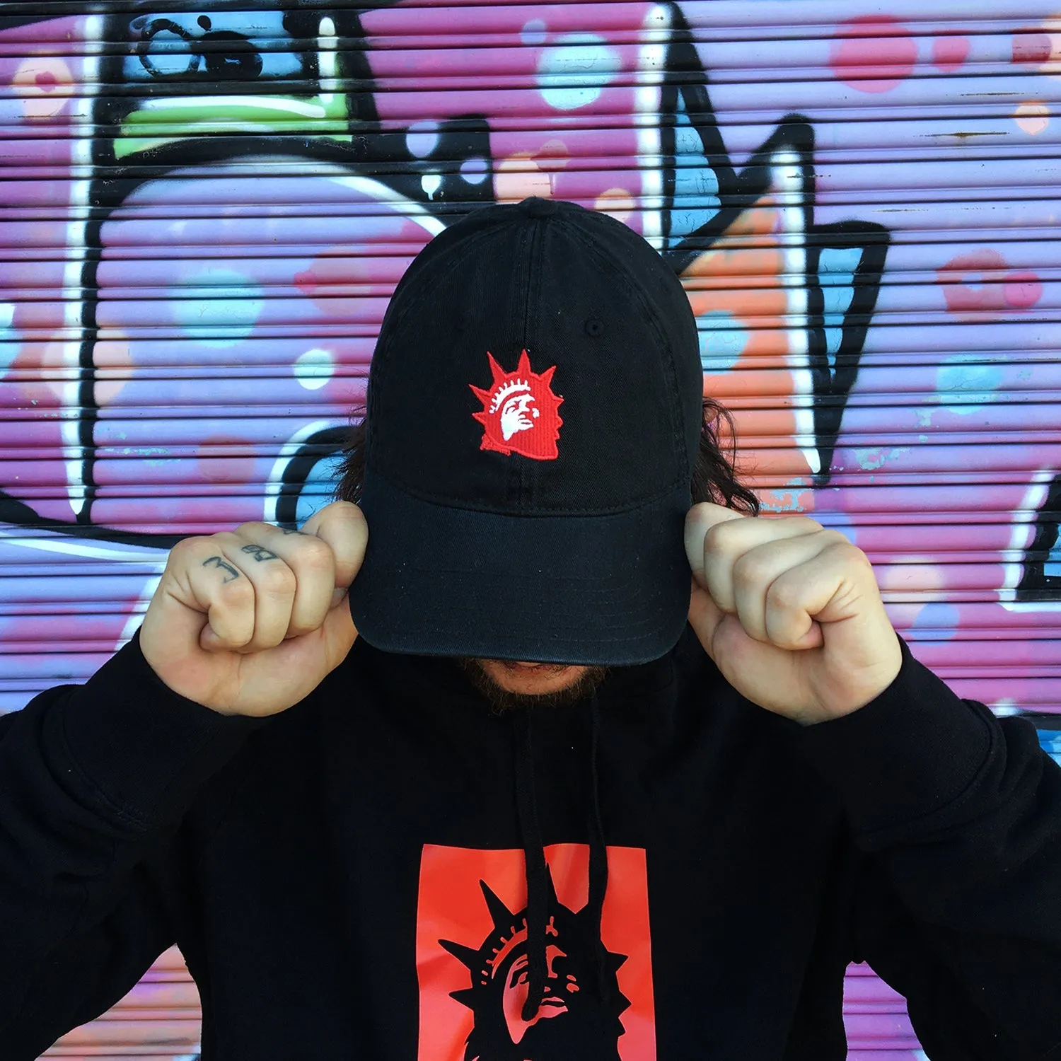 Liberty Red Logo Dad Hat (Black)