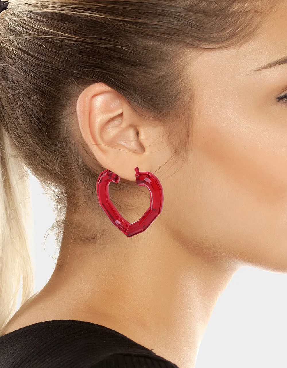 LOOK INTO YOUR HEART BAMBOO EARRINGS RED