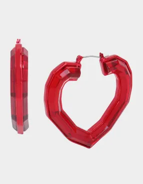 LOOK INTO YOUR HEART BAMBOO EARRINGS RED