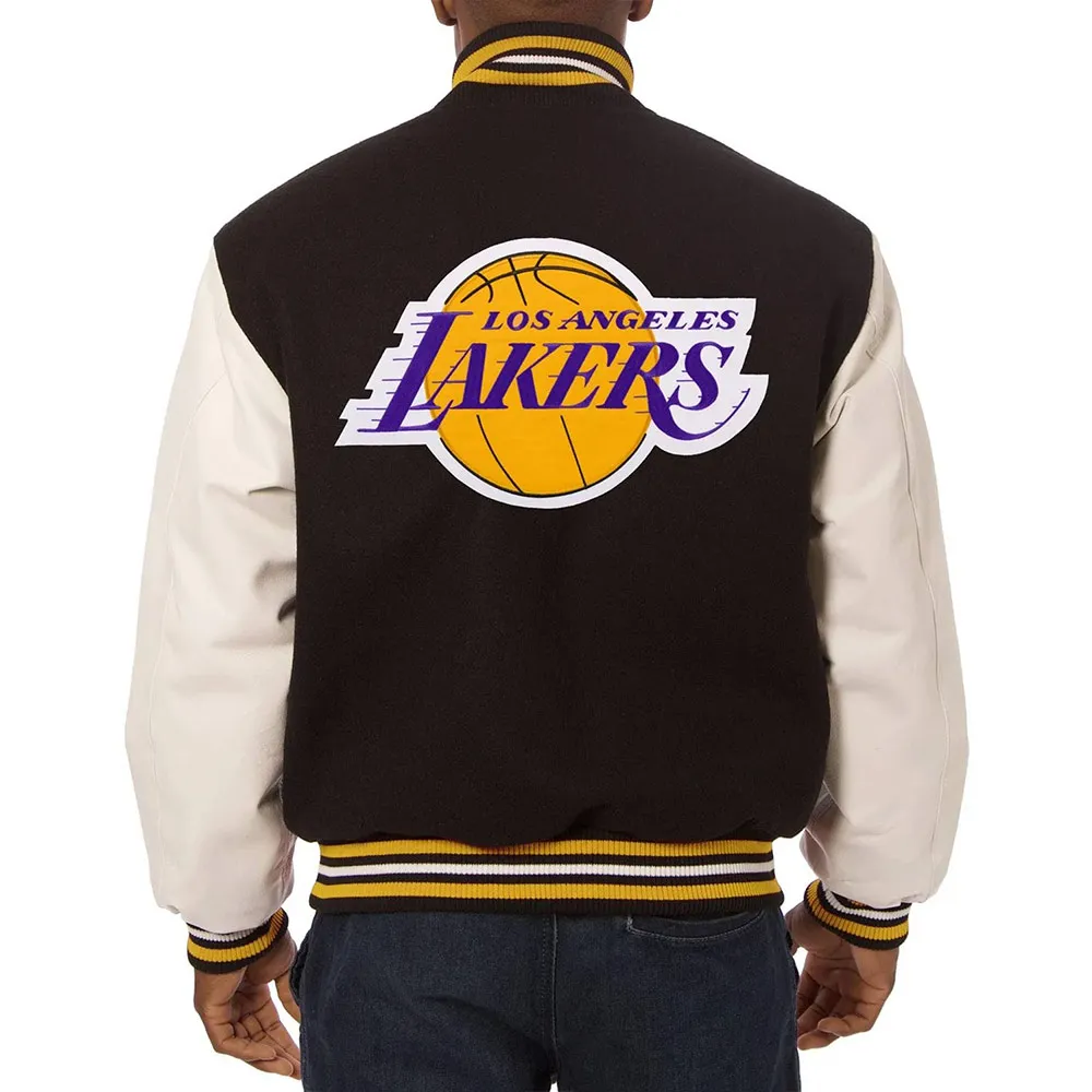 Los Angeles Lakers Domestic Black and White Varsity Jacket