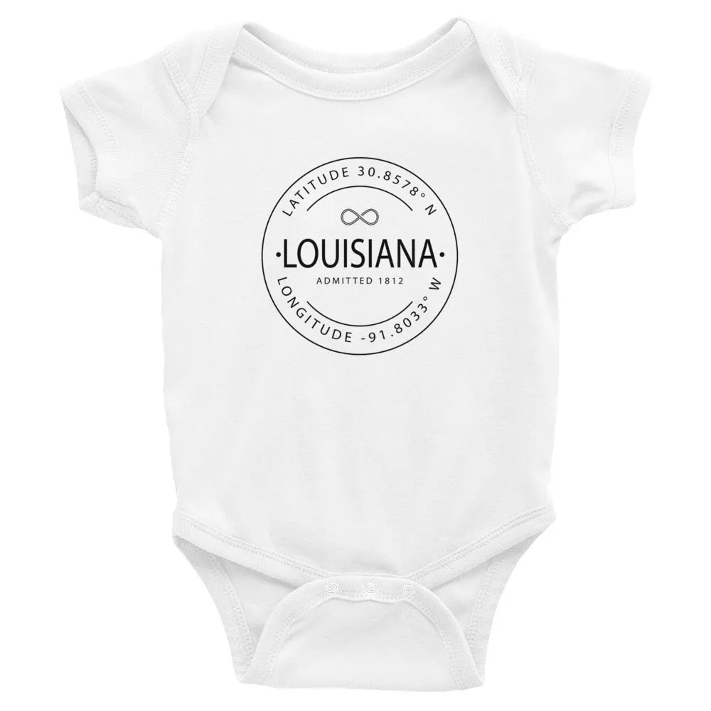 Louisiana - Infant Bodysuit - Latitude & Longitude