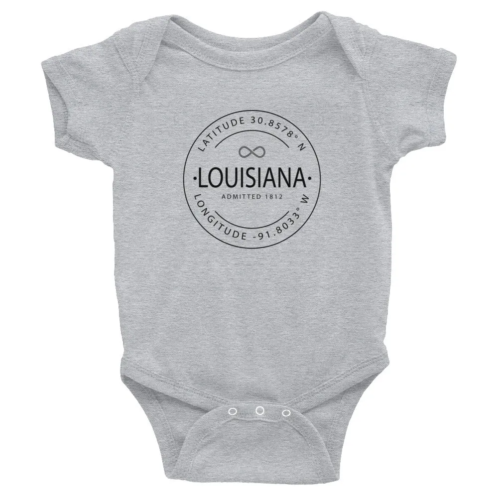 Louisiana - Infant Bodysuit - Latitude & Longitude