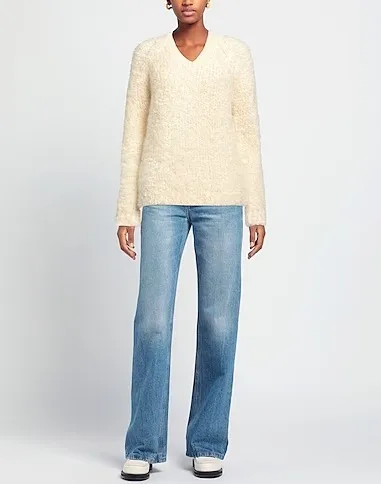 Maison Margiela  |Casual Style Wool V-Neck Long Sleeves Plain Office Style