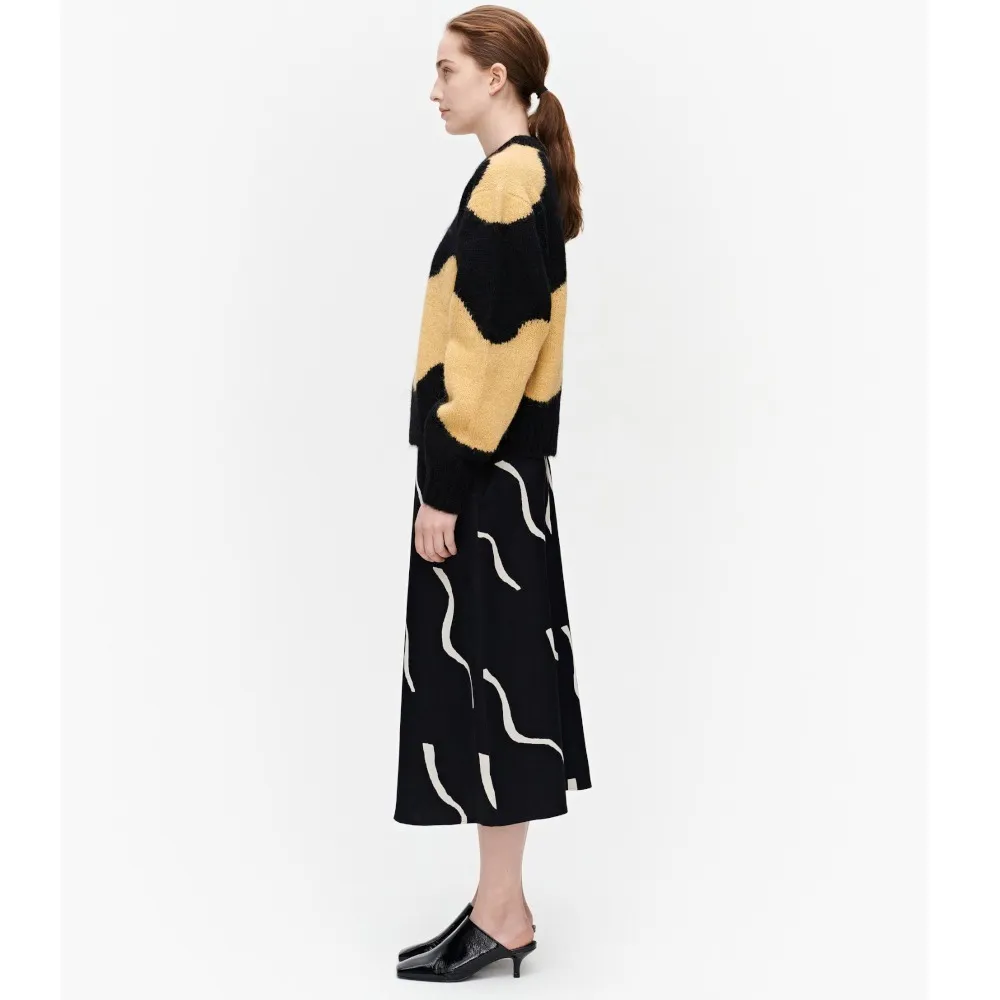 marimekko  |Crew Neck Casual Style Wool Long Sleeves Medium Office Style