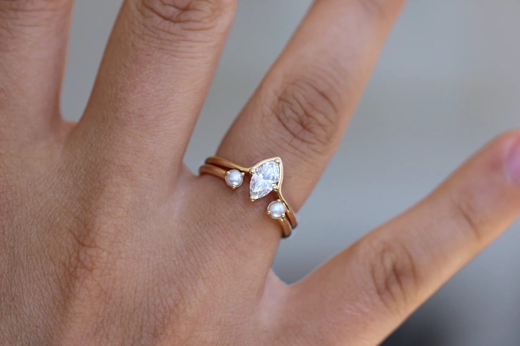 Marquise Engagement Ring - Minimalist Engagement Ring