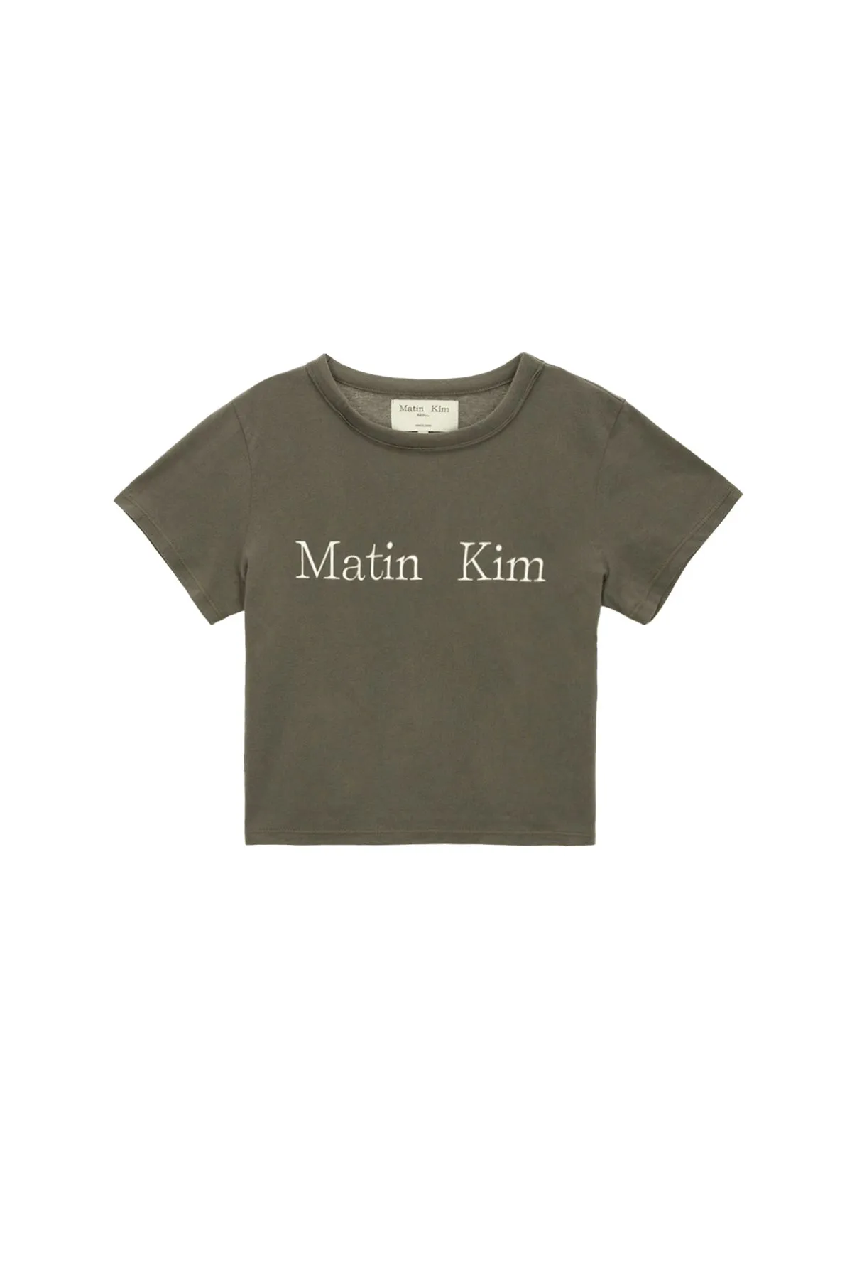 MATIN LOGO CROP TOP IN CHARCOAL