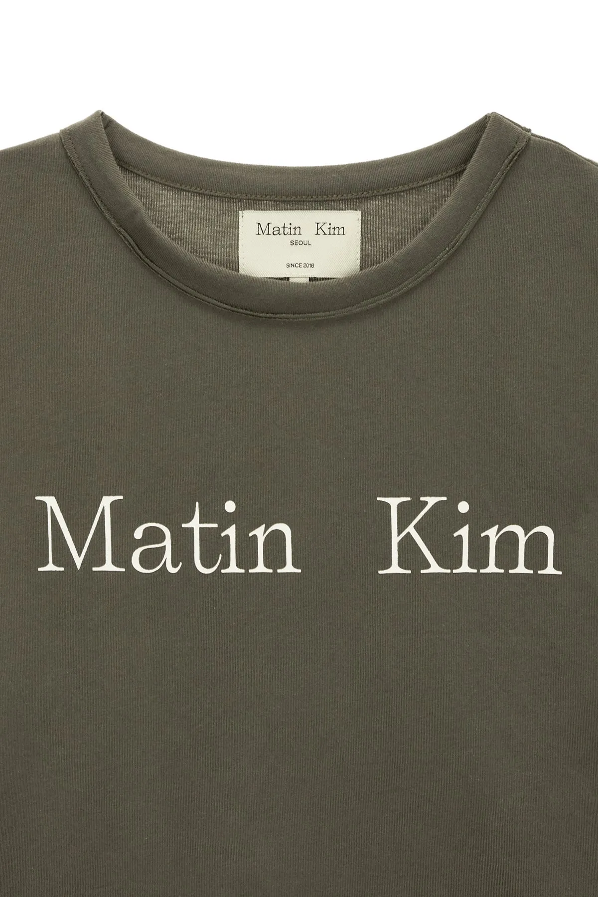 MATIN LOGO CROP TOP IN CHARCOAL