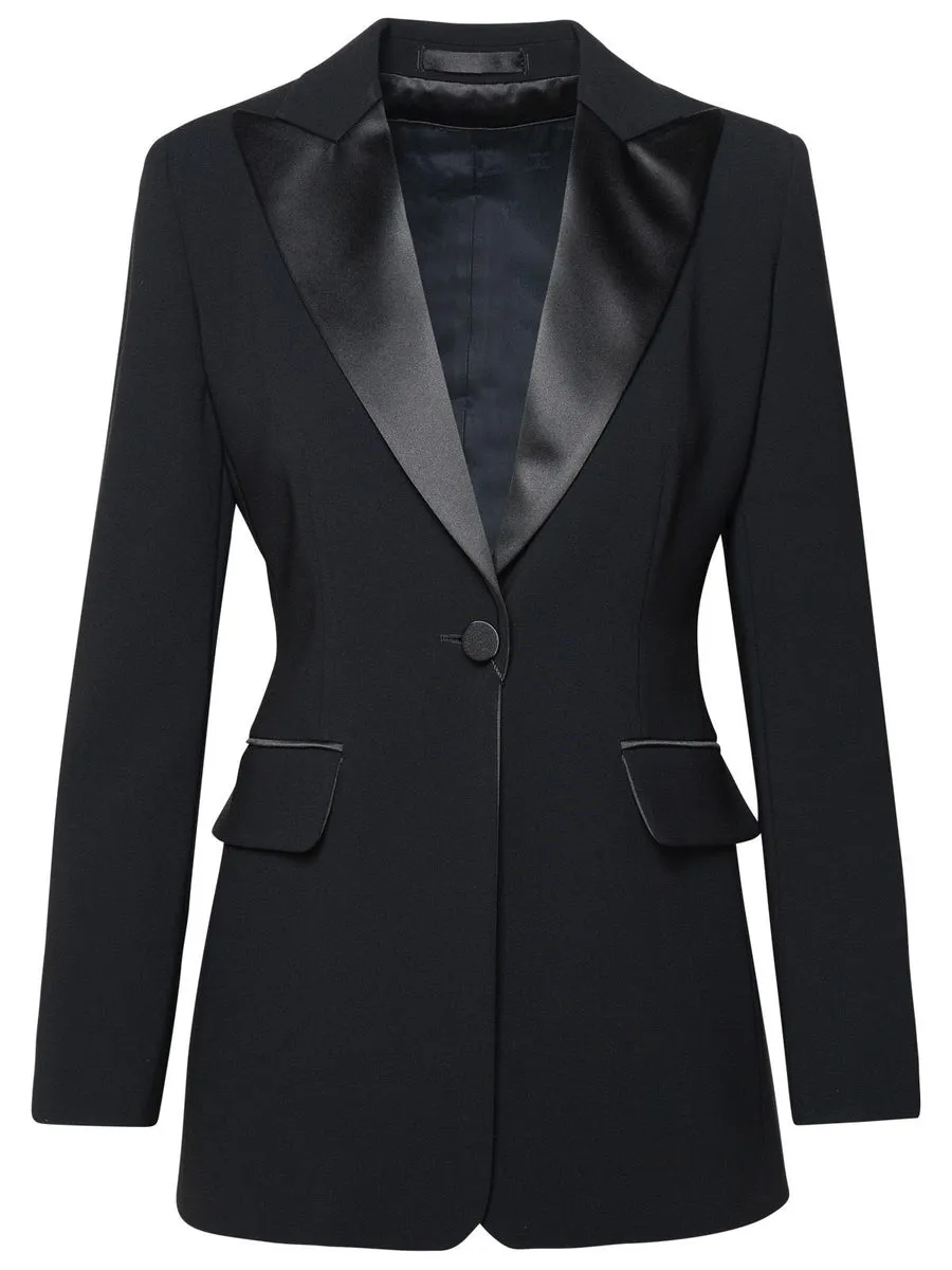 Max Mara    Max Mara 'Plinio' Black Acetate Blend Jacket