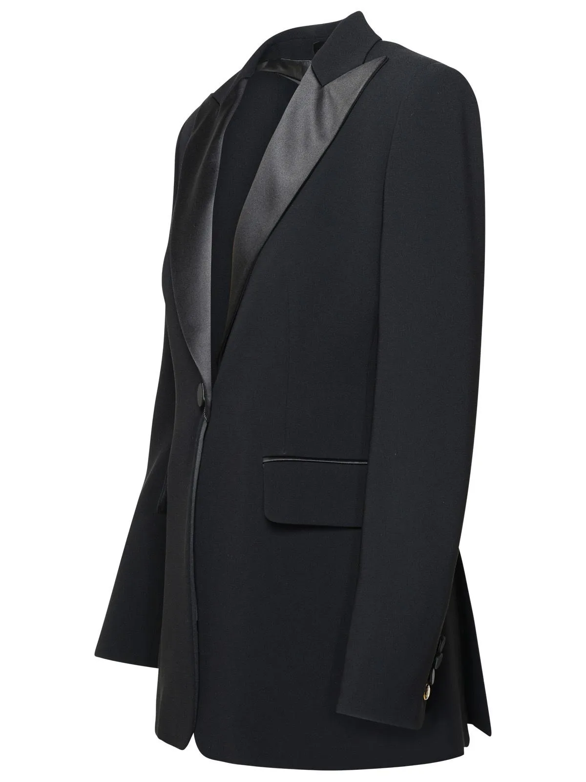 Max Mara    Max Mara 'Plinio' Black Acetate Blend Jacket