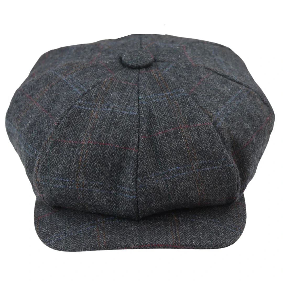 Men's 8 Panel Razor Baker Boy Hat Wool Tweed Blinders Newsboy Flat Cap