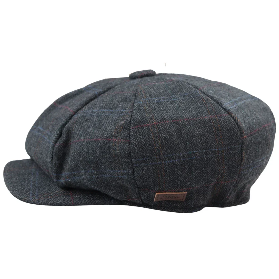 Men's 8 Panel Razor Baker Boy Hat Wool Tweed Blinders Newsboy Flat Cap