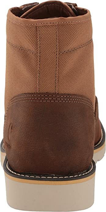 Men's 6-In Moc Toe Wedge Work Boot in Brown Leather & Tan Duck