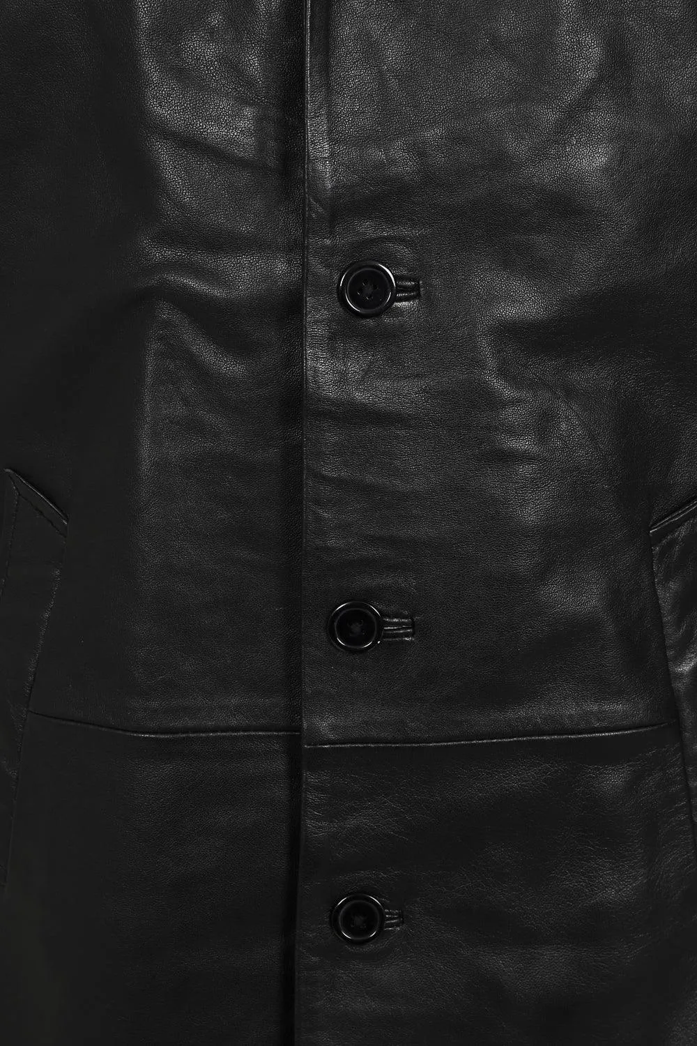 Men's  Length Classic Genuine Leather Coat - 'GARY' - C-476