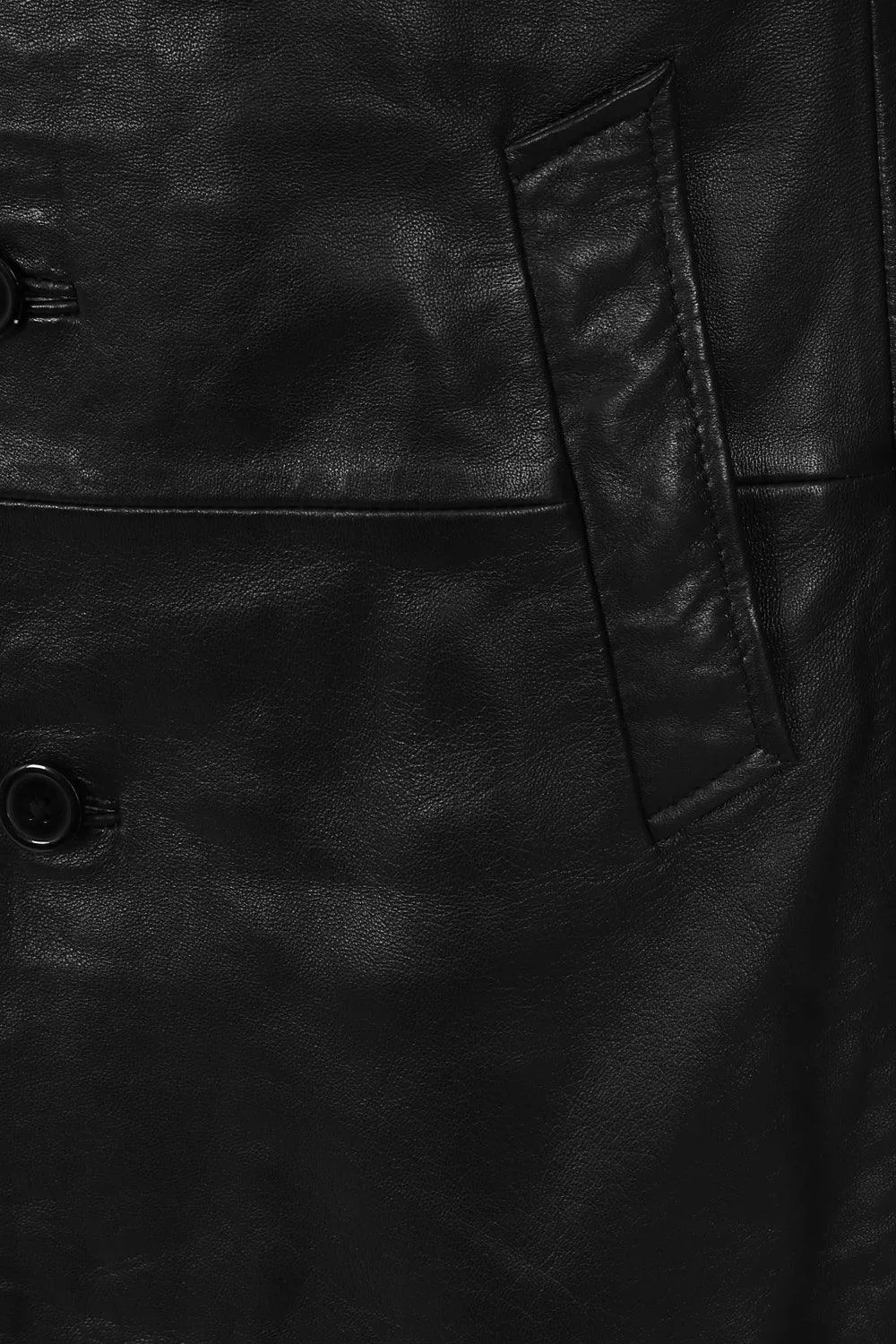 Men's  Length Classic Genuine Leather Coat - 'GARY' - C-476