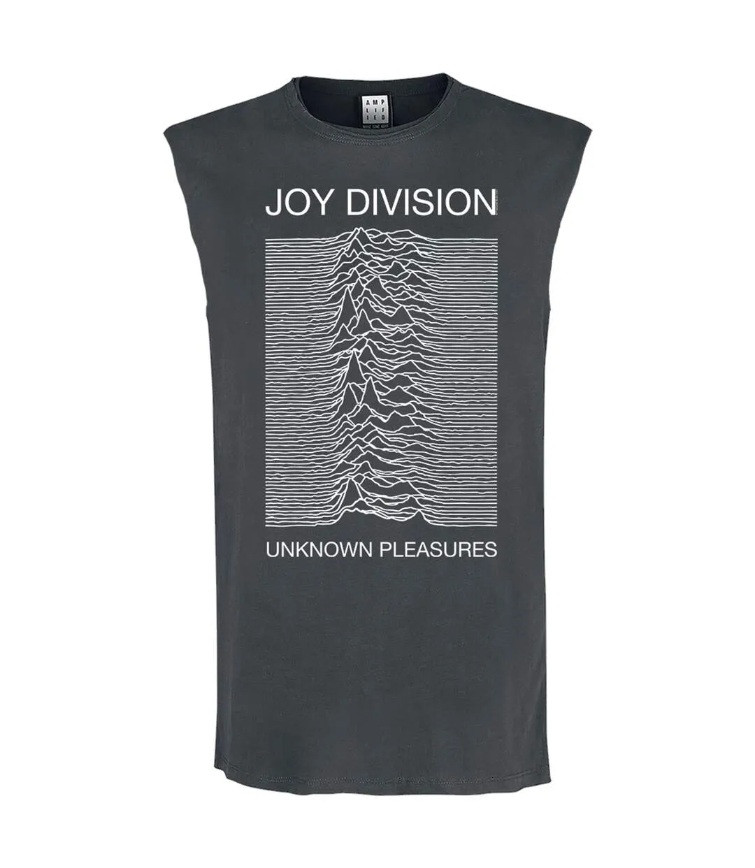 Mens unknown pleasures joy division tank top charcoal Amplified