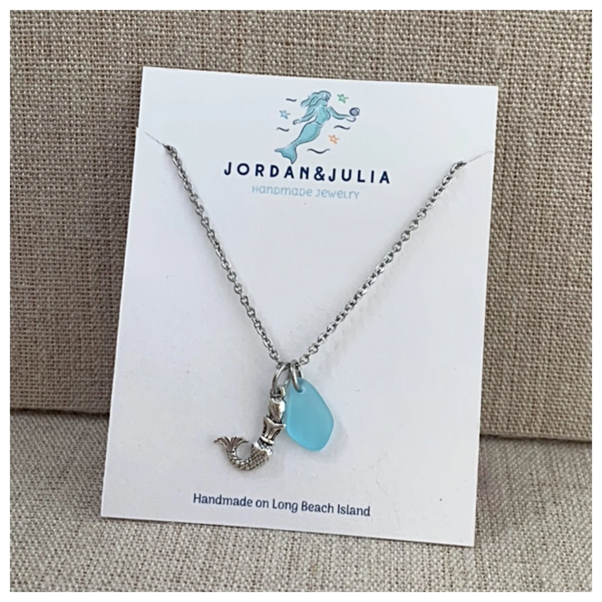 Mermaid Cham duo Sea Glass Necklace