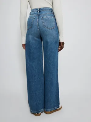 Mid Wash Wide Leg Jeans | Women | George at ASDA