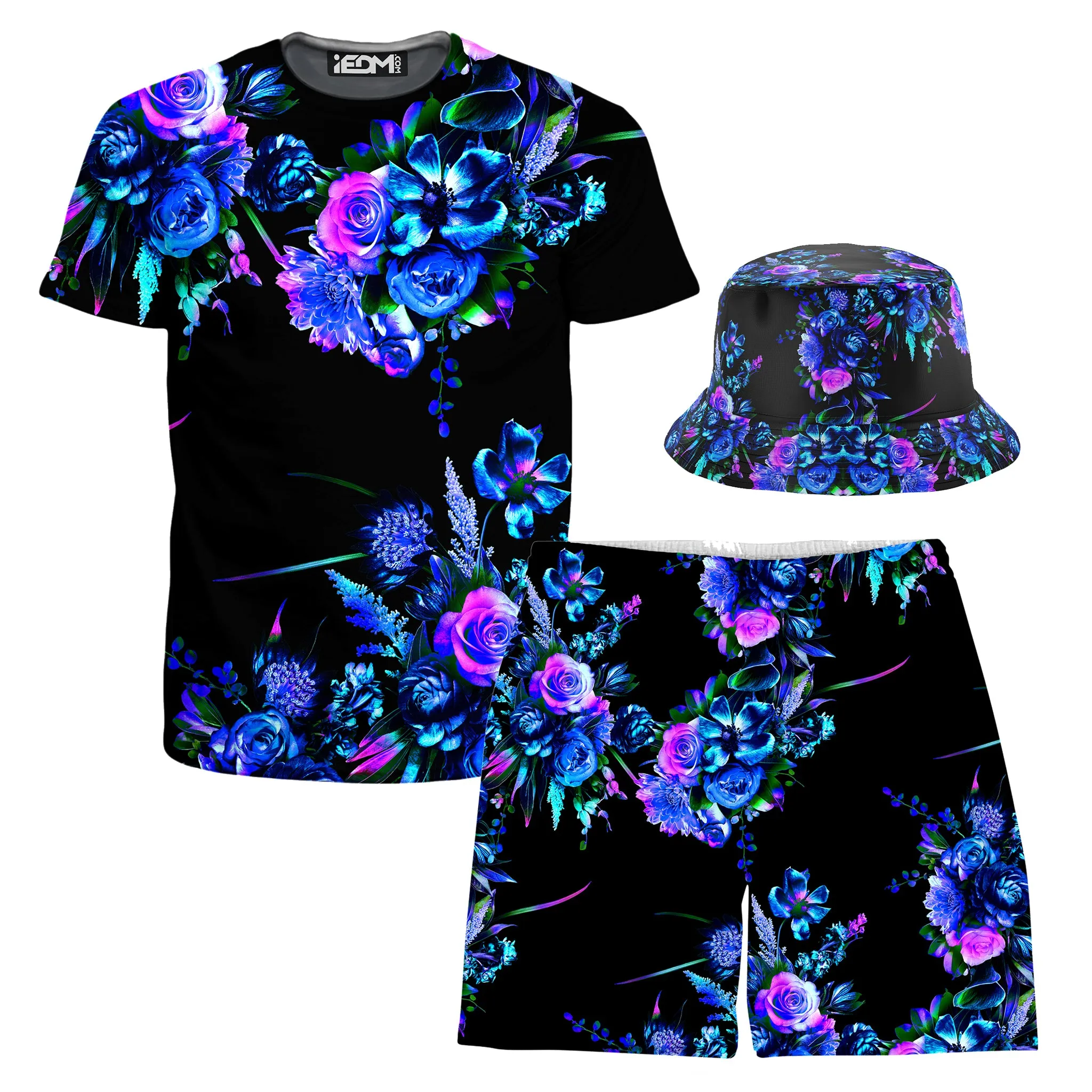 Midnight Garden T-Shirt and Shorts with Bucket Hat Combo