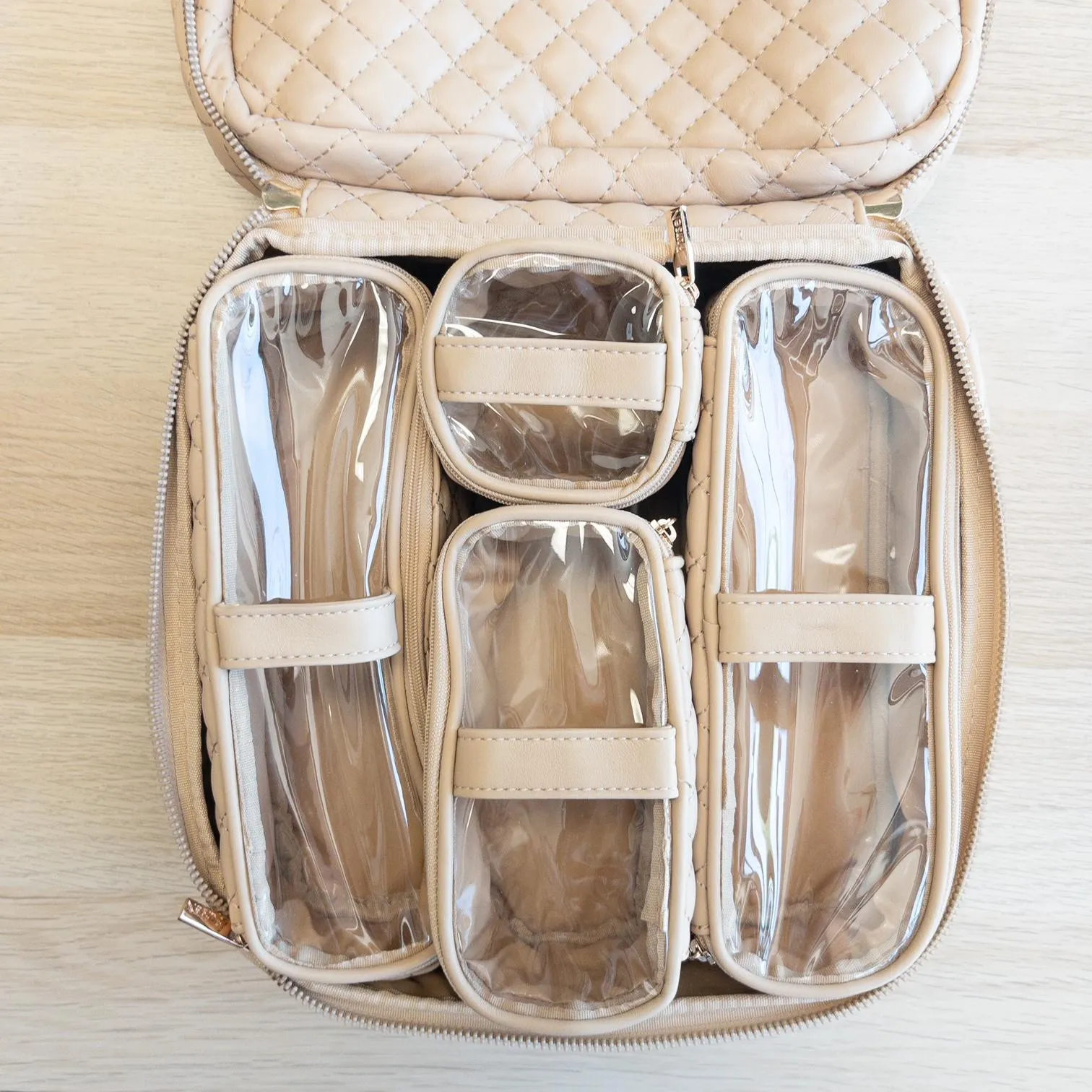 Mini Diva Makeup Case - Nude Quilted