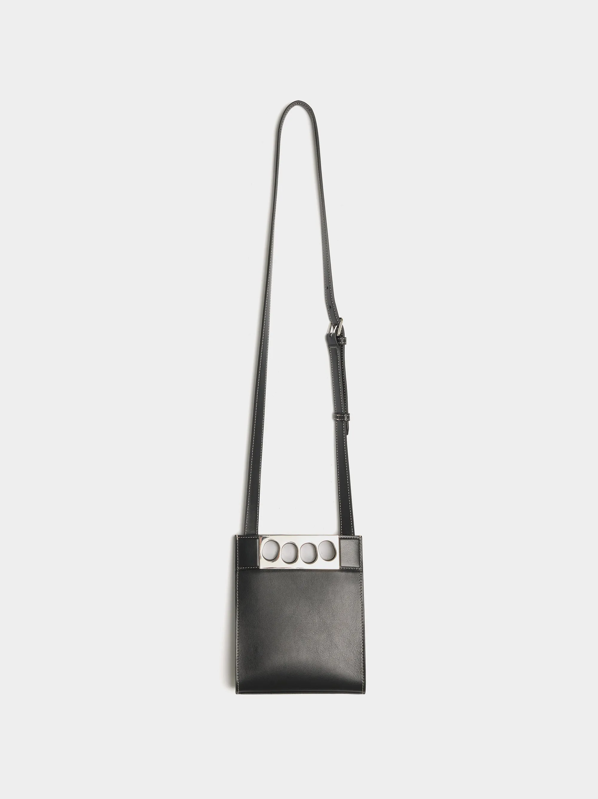 Mini Grip Crossbody Tote, Black