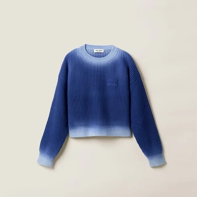 MiuMiu  |Casual Style Wool Long Sleeves Plain Elegant Style Logo