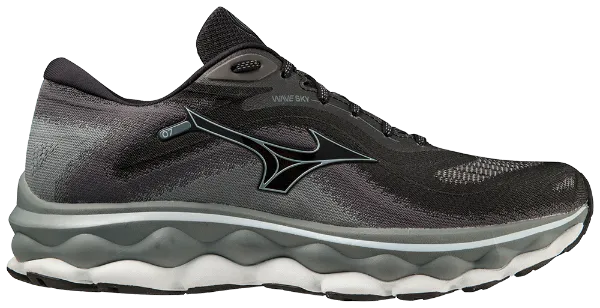 Mizuno Wave Sky 7 (2E Width) - Black Storm (Mens)