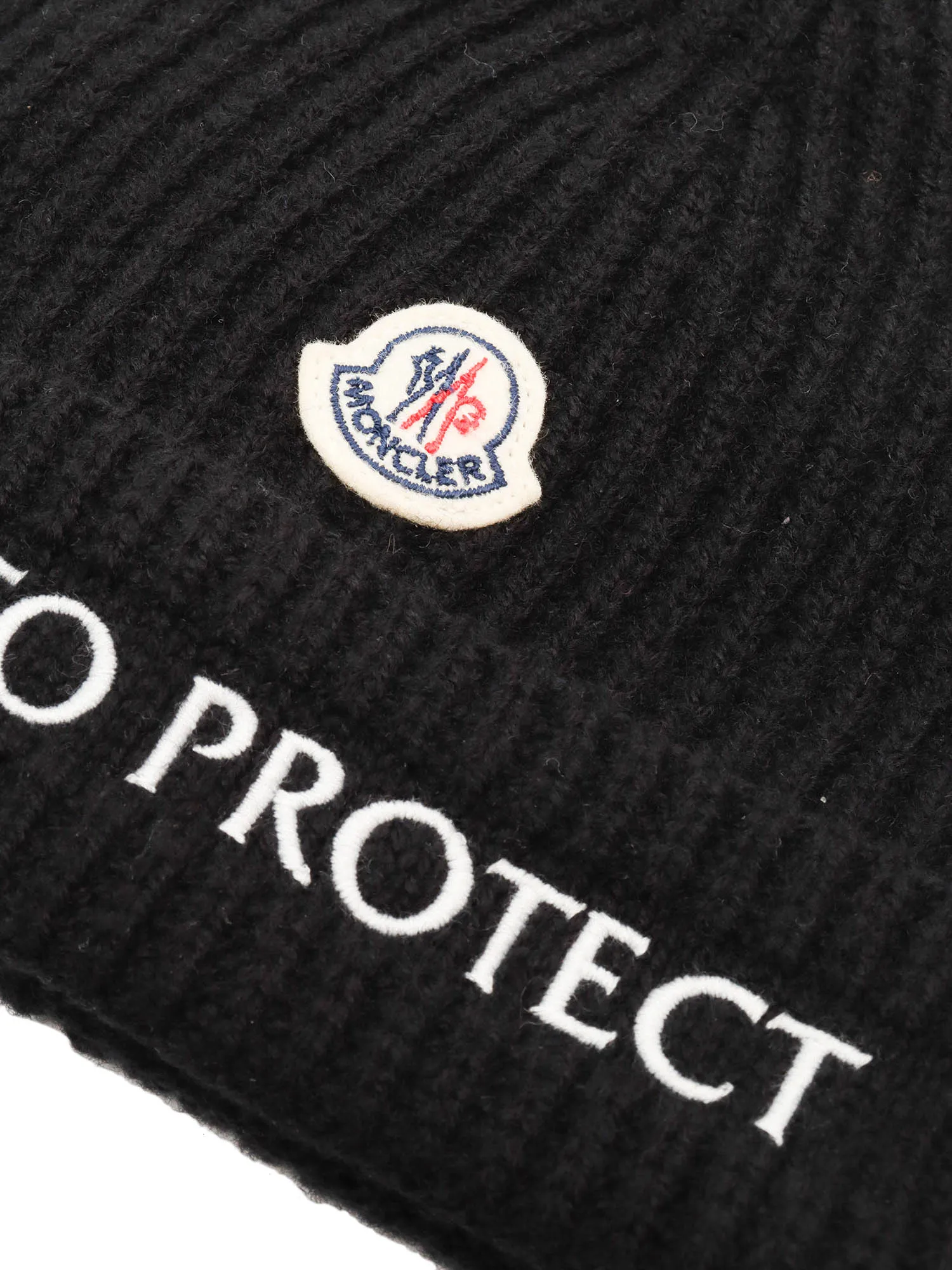 Moncler Enfant Logo Patch Ribbed Knit Beanie