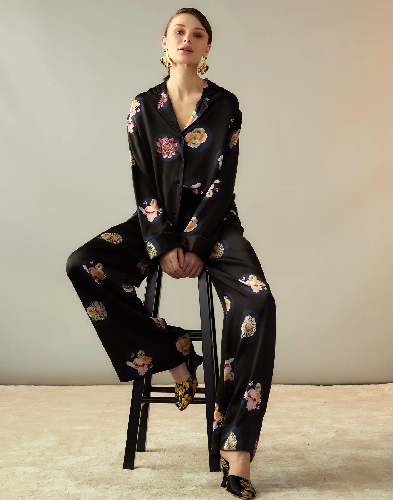 Moonlit Petal Silk Pant