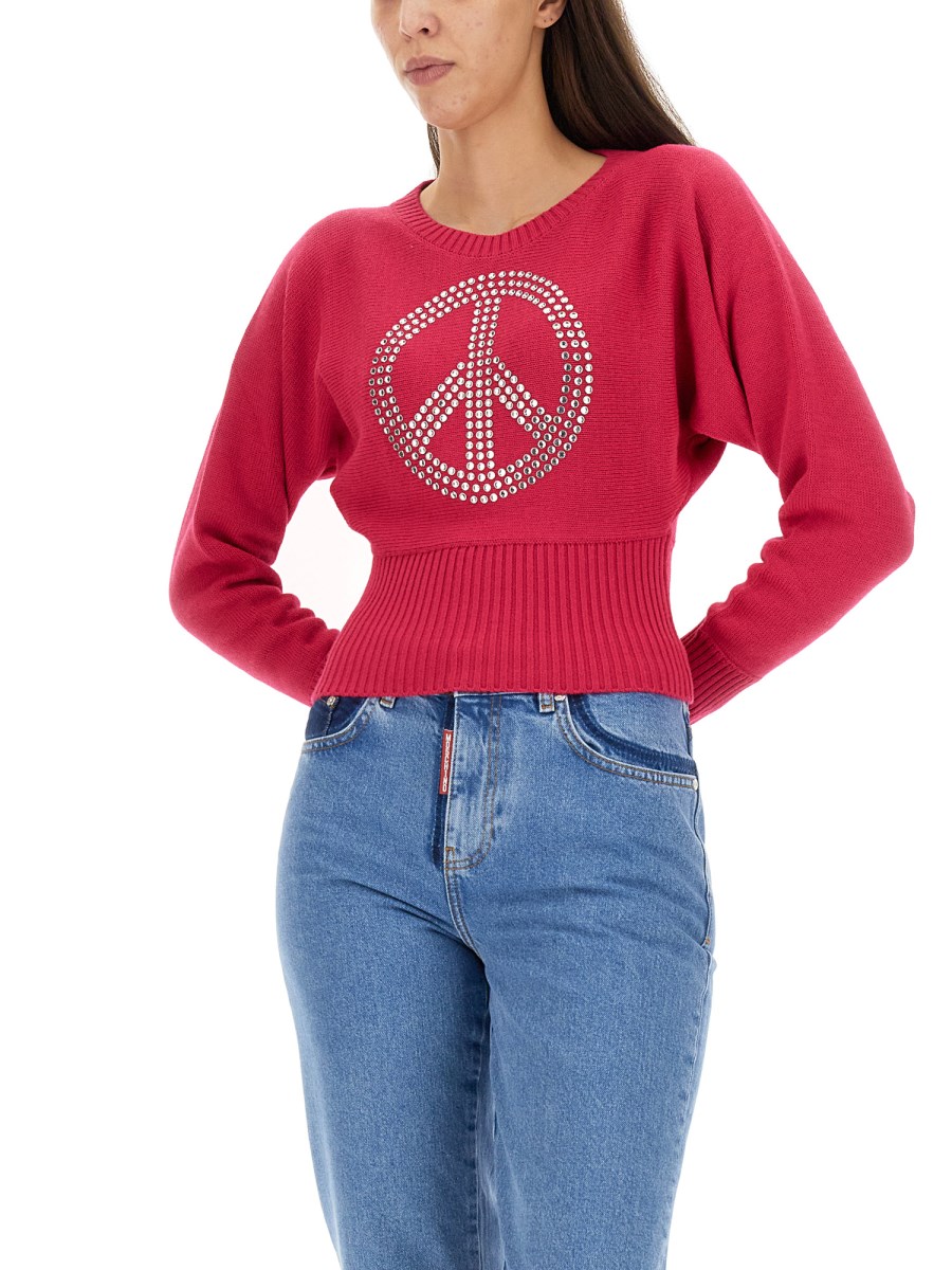 MOSCHINO JEANS      MAGLIA PEACE SYMBOL IN MISTO LANA 