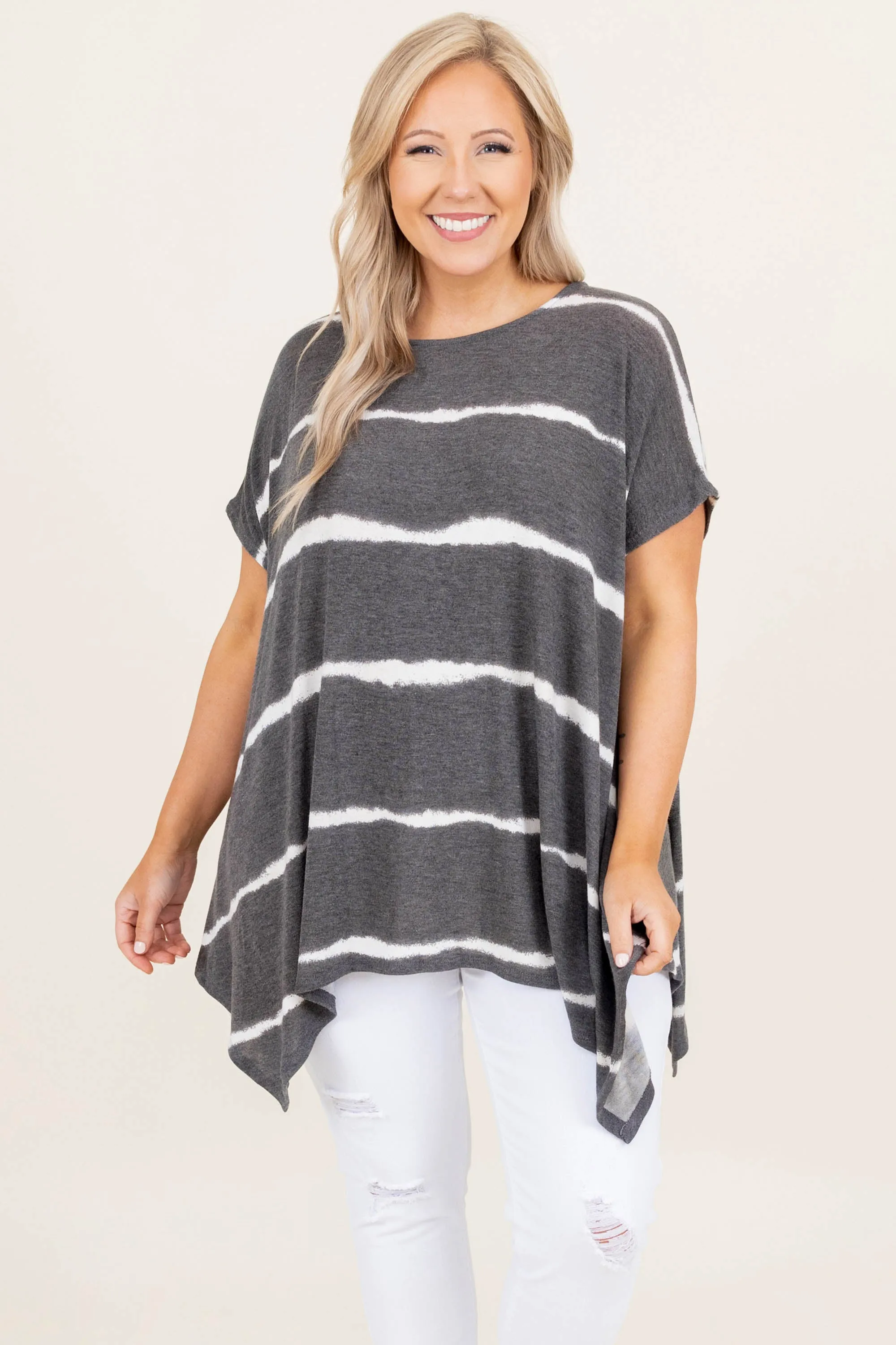 Movin' To The Beat Tunic, Charcoal