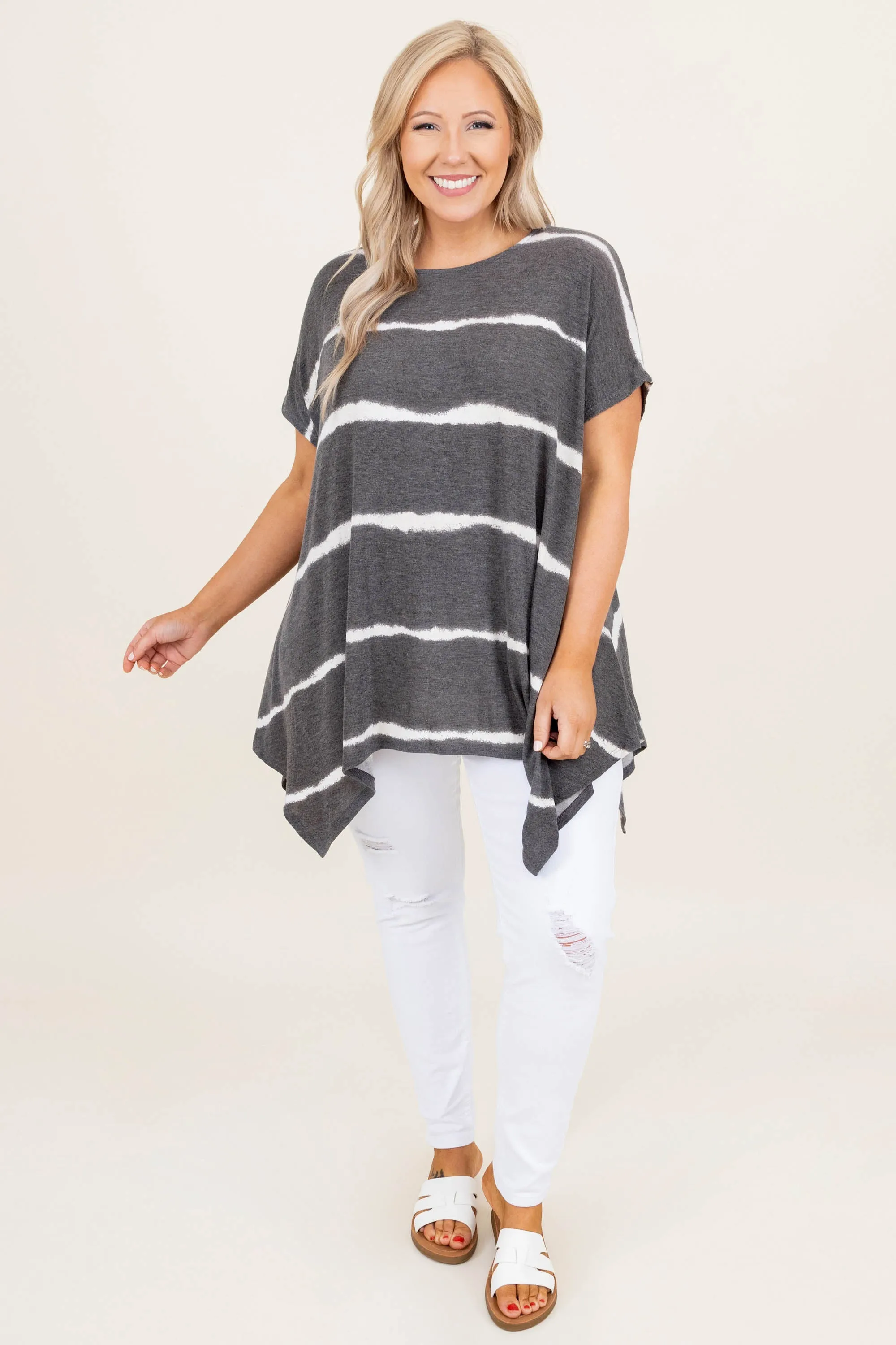 Movin' To The Beat Tunic, Charcoal